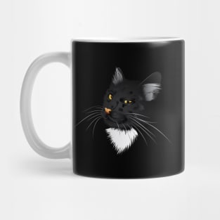 Black cat in the dark Mug